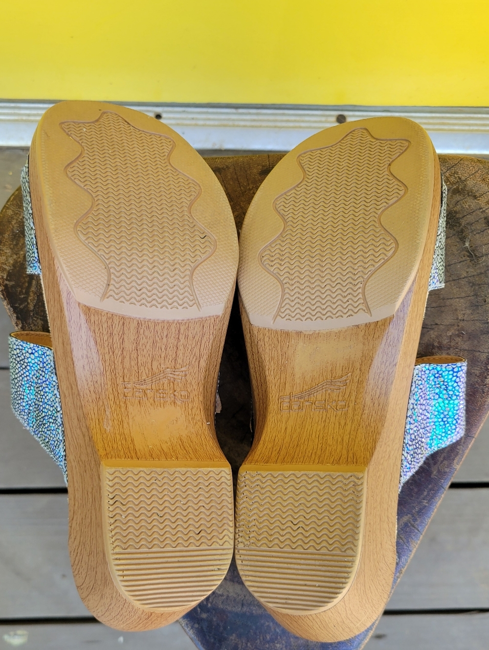 Dansko Sophie Iridescent Blue Leather Platform Slide Sandals EU 40 - Picture 10 of 13